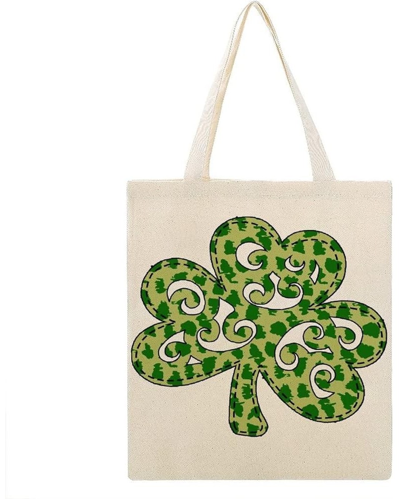 Aesthetic Canvas Tote Bag,St. Patrick's Day Lucky Charm Tote Bag for Women Shopping Travel Bag Style-1 $8.31 Shoulder Bags