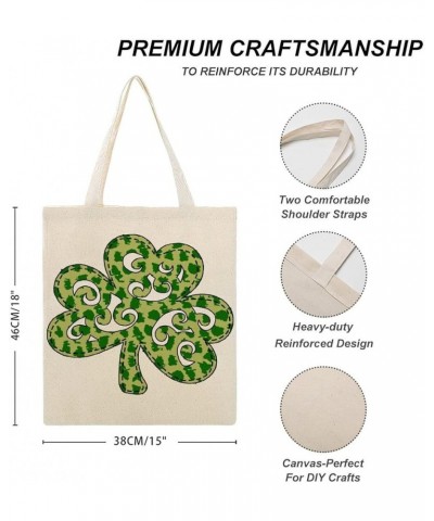 Aesthetic Canvas Tote Bag,St. Patrick's Day Lucky Charm Tote Bag for Women Shopping Travel Bag Style-1 $8.31 Shoulder Bags