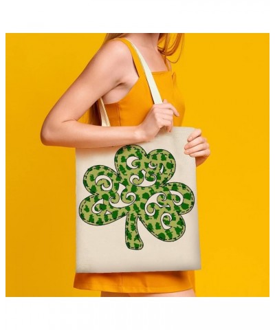 Aesthetic Canvas Tote Bag,St. Patrick's Day Lucky Charm Tote Bag for Women Shopping Travel Bag Style-1 $8.31 Shoulder Bags