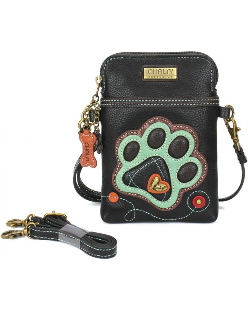 Crossbody Cell Phone Purse- Women's Wristlet Handbags Multicolor (_, Teal Paw) $21.56 Wristlets