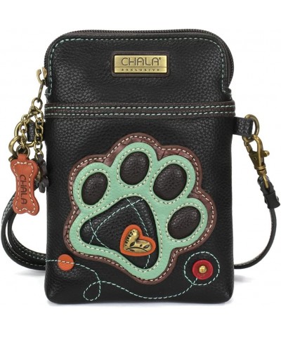 Crossbody Cell Phone Purse- Women's Wristlet Handbags Multicolor (_, Teal Paw) $21.56 Wristlets