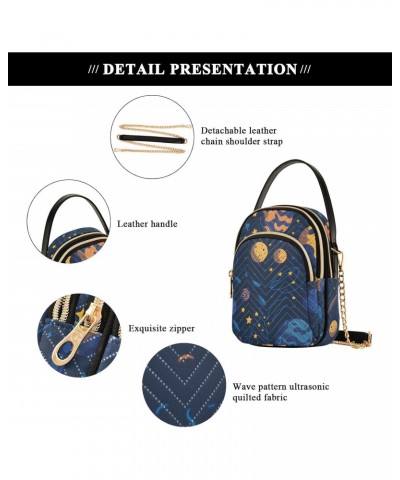 Women's Crossbody Handbags Clutch Phone Purse Planets and Stars Stylish Shoulder Bag with Detachable Chain Strap $13.51 Shoul...