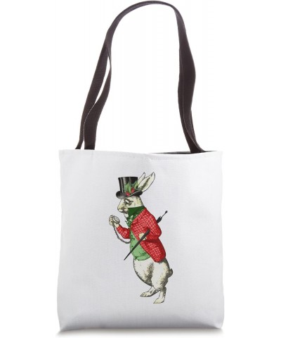 Alice In Wonderland Im Late For Everything Rabbit Watch Tote Bag $15.35 Totes