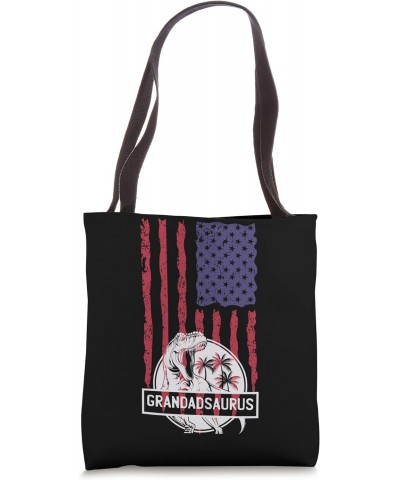 Grandadsaurus Dinosaur T Rex USA Flag Grandad Grandpasaurus Tote Bag $9.90 Totes