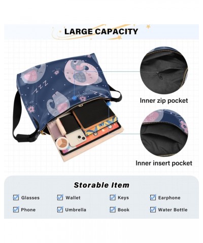 Blue Elephant Tote Bag for Women Large Hobo Bags Crossbody Purse Hobo Purse with Adjustable Strap for Women Men $18.14 Totes