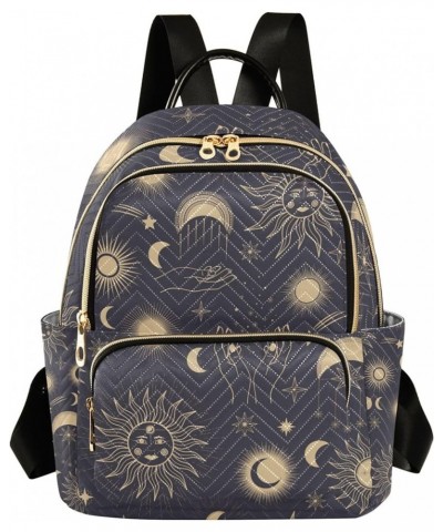 Mystical Sun Moon Stars Space Galaxy Boho Backpack for Women Shoulder Bag Lightweight Mini Backpack Casual Daypack Back Pack ...