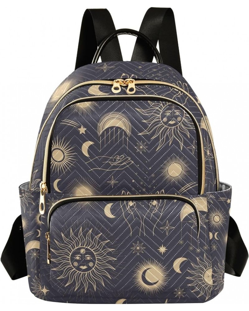 Mystical Sun Moon Stars Space Galaxy Boho Backpack for Women Shoulder Bag Lightweight Mini Backpack Casual Daypack Back Pack ...