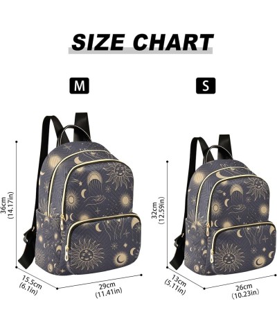 Mystical Sun Moon Stars Space Galaxy Boho Backpack for Women Shoulder Bag Lightweight Mini Backpack Casual Daypack Back Pack ...