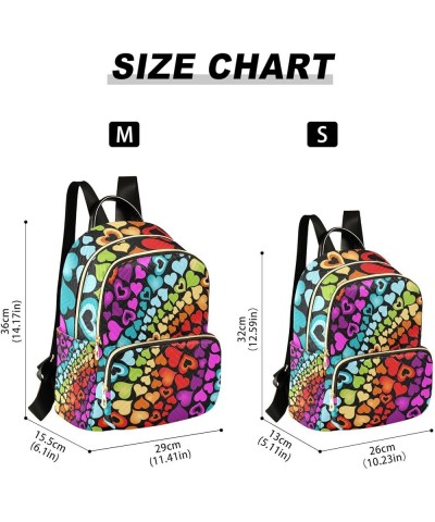 Women Backpack Rainbow Heart Fun Anti-Theft Travel Backpack with Luggage Belt Lightweight Handbag Roomy Double Zipper Weekend...