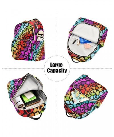 Women Backpack Rainbow Heart Fun Anti-Theft Travel Backpack with Luggage Belt Lightweight Handbag Roomy Double Zipper Weekend...