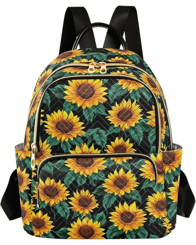 Sunflower Flower Backpack Purse for Women Small Travel Bag Fashion Daypack M 202a3774 M(11.4"x6.1"x14.17") 202a3774 $17.63 Ba...