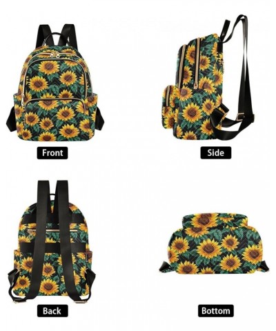 Sunflower Flower Backpack Purse for Women Small Travel Bag Fashion Daypack M 202a3774 M(11.4"x6.1"x14.17") 202a3774 $17.63 Ba...