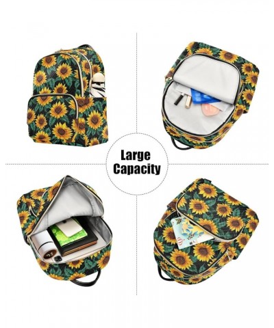 Sunflower Flower Backpack Purse for Women Small Travel Bag Fashion Daypack M 202a3774 M(11.4"x6.1"x14.17") 202a3774 $17.63 Ba...