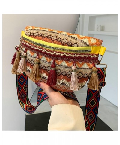 Bohemian Crossbody Summer Straw Beach Bags Straw Bag For Women Ethnic Style Handbag With Tassels Soft Colorful Purses 2024 Ye...