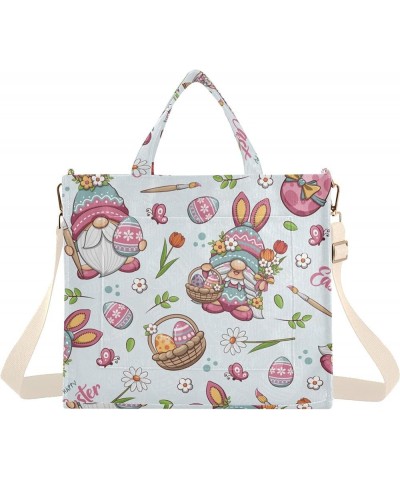 Happy Easter with Cute Gnome and Egg Women's Tote Handbags Top Handle Satchel Shoulder Bag Crossbody Bag S $15.18 Totes