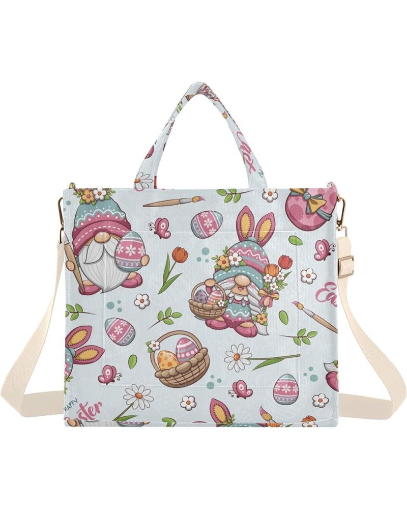 Happy Easter with Cute Gnome and Egg Women's Tote Handbags Top Handle Satchel Shoulder Bag Crossbody Bag S $15.18 Totes