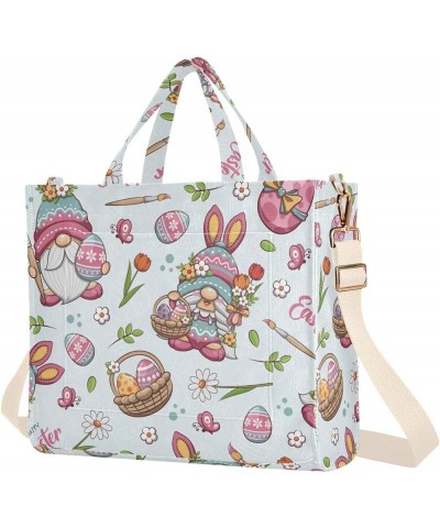 Happy Easter with Cute Gnome and Egg Women's Tote Handbags Top Handle Satchel Shoulder Bag Crossbody Bag S $15.18 Totes