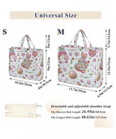 Happy Easter with Cute Gnome and Egg Women's Tote Handbags Top Handle Satchel Shoulder Bag Crossbody Bag S $15.18 Totes