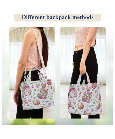 Happy Easter with Cute Gnome and Egg Women's Tote Handbags Top Handle Satchel Shoulder Bag Crossbody Bag S $15.18 Totes