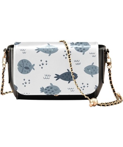 Sea Animals Women's Crossbody Handbags, PU Leather Flap Crossbody Bags, Women's Shoulder Handbag Purse Style15 $21.99 Crossbo...