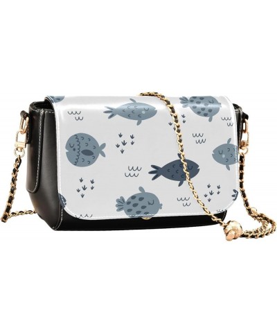 Sea Animals Women's Crossbody Handbags, PU Leather Flap Crossbody Bags, Women's Shoulder Handbag Purse Style15 $21.99 Crossbo...