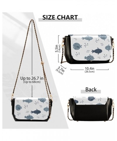 Sea Animals Women's Crossbody Handbags, PU Leather Flap Crossbody Bags, Women's Shoulder Handbag Purse Style15 $21.99 Crossbo...