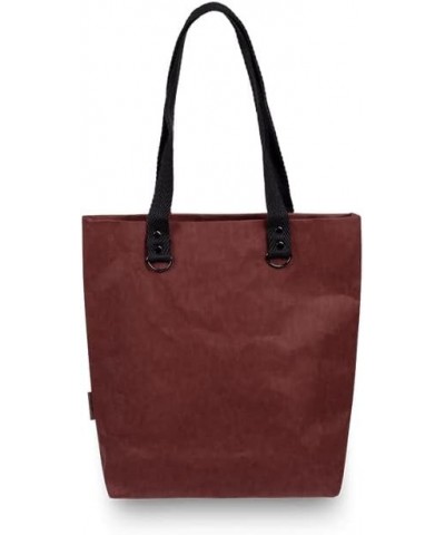 ECO WASHABLE KRAFT PAPER LITE SHOPPING TOTE, LOVINGLY CRAFTED BY INDIVIDUAL ARTIST Cranberry $44.00 Shoulder Bags