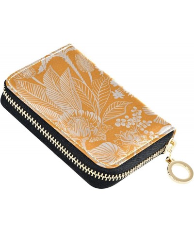 Black Hibiscus Flower RFID Credit Card Holder Leather With Zipper Card Case Wallet for Women Girls Color 101 $9.49 Wallets