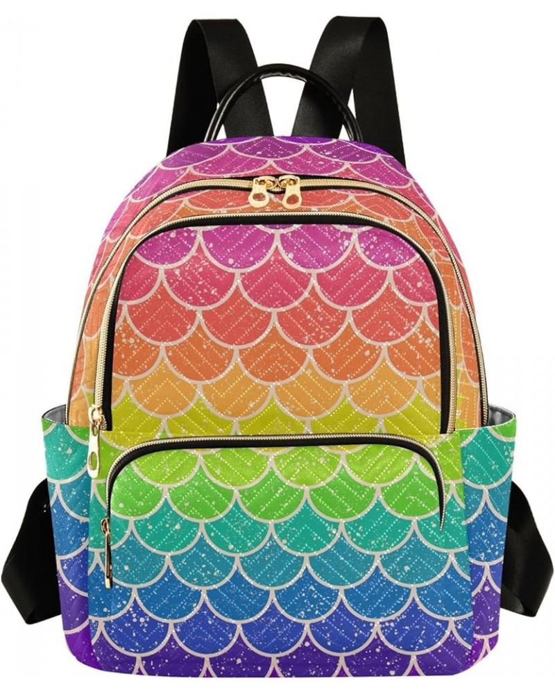 Rainbow Ocean Wave Small Backpack Purse for Women Travel Bag Fashion Daypack Back Pack Shoulder Bag Multicolor Medium $15.75 ...