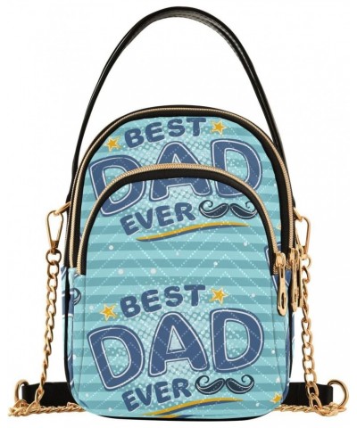 Dad Blue Striped Crossbody Bags for Women Crossbody Purse Bag Shoulder Bag with Chain Strap for Women $15.59 Crossbody Bags