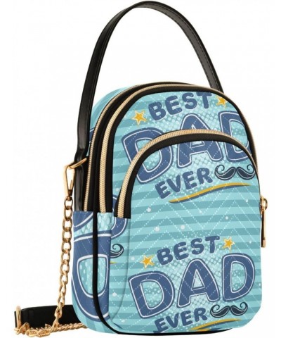 Dad Blue Striped Crossbody Bags for Women Crossbody Purse Bag Shoulder Bag with Chain Strap for Women $15.59 Crossbody Bags