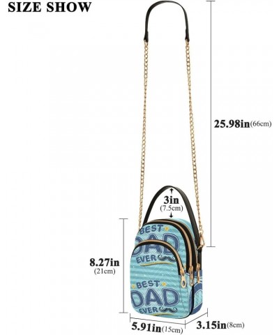 Dad Blue Striped Crossbody Bags for Women Crossbody Purse Bag Shoulder Bag with Chain Strap for Women $15.59 Crossbody Bags