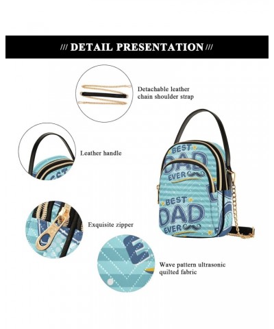 Dad Blue Striped Crossbody Bags for Women Crossbody Purse Bag Shoulder Bag with Chain Strap for Women $15.59 Crossbody Bags