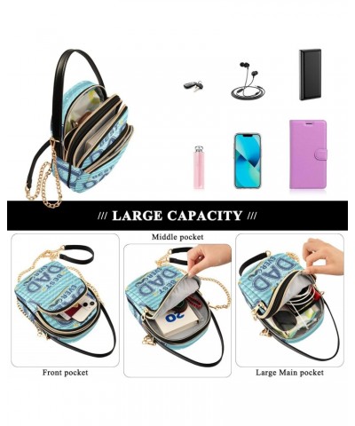 Dad Blue Striped Crossbody Bags for Women Crossbody Purse Bag Shoulder Bag with Chain Strap for Women $15.59 Crossbody Bags