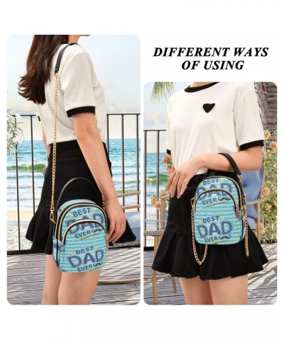 Dad Blue Striped Crossbody Bags for Women Crossbody Purse Bag Shoulder Bag with Chain Strap for Women $15.59 Crossbody Bags