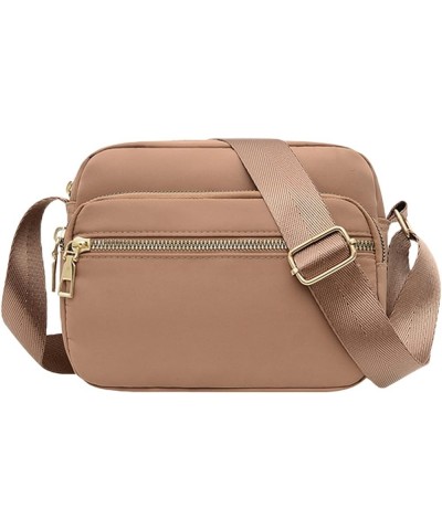 Nylon Small Women's Crossbody Bag Purse Casual Travel Shopping Shoulder Bag Waterproof Crossbody Bag Khaki $11.39 Crossbody Bags