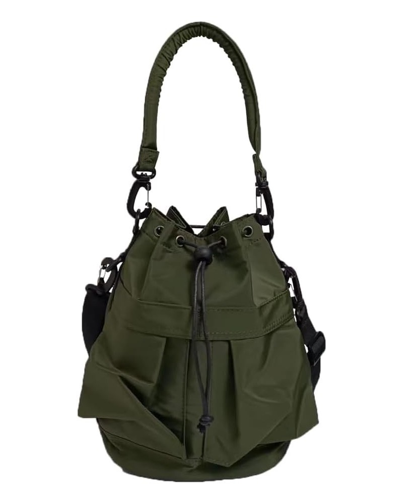 Bucket Bags,Mini Bucket Purses for Women,Drawstring Crossbody bags,Soft Plush Shoulder Handbags Green $12.99 Shoulder Bags