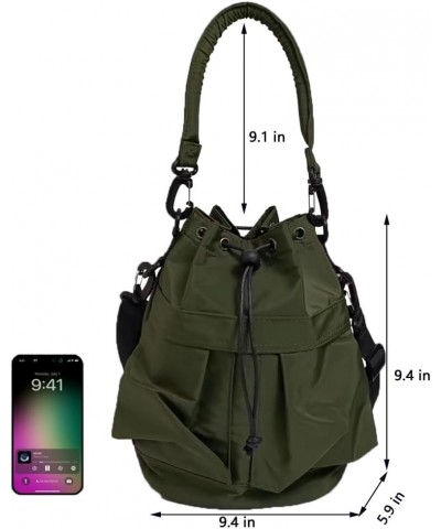 Bucket Bags,Mini Bucket Purses for Women,Drawstring Crossbody bags,Soft Plush Shoulder Handbags Green $12.99 Shoulder Bags