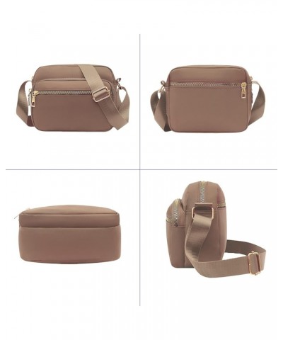 Nylon Small Women's Crossbody Bag Purse Casual Travel Shopping Shoulder Bag Waterproof Crossbody Bag Khaki $11.39 Crossbody Bags