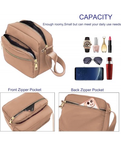 Nylon Small Women's Crossbody Bag Purse Casual Travel Shopping Shoulder Bag Waterproof Crossbody Bag Khaki $11.39 Crossbody Bags