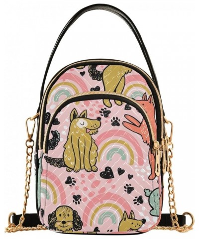 Floral Marble Womens Shoulder Bags Travel Handbags Funny Dogs on Pink $12.29 Crossbody Bags