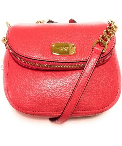 Women's Leather Flap Crossbody Watermelon $92.23 Crossbody Bags