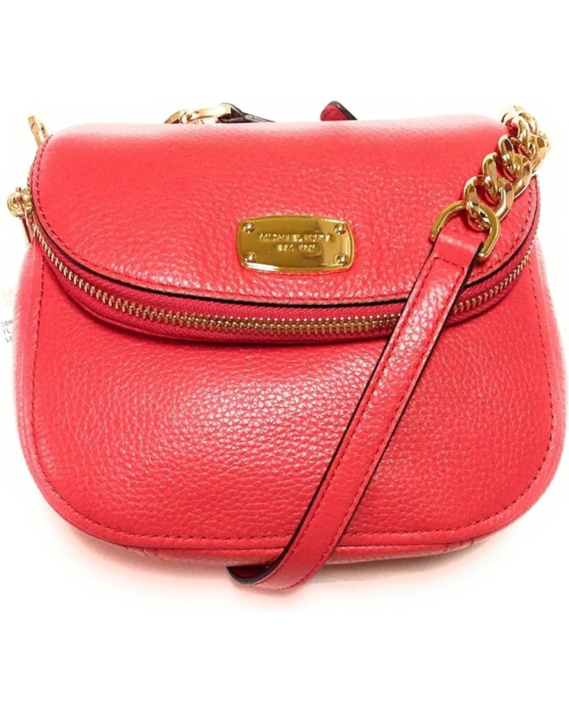 Women's Leather Flap Crossbody Watermelon $92.23 Crossbody Bags