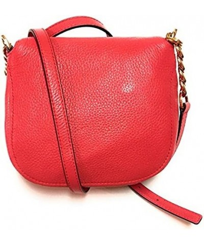 Women's Leather Flap Crossbody Watermelon $92.23 Crossbody Bags