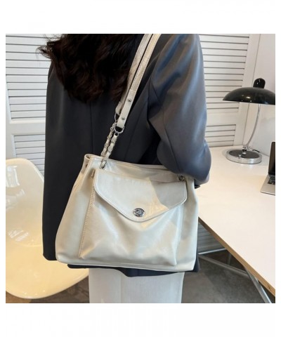 Shoulder Bag for Women PU Leather Tote Two Shoulder Straps Purse Chain Crossbody Bag Large Hobo Bag Fashion Handbag White $33...