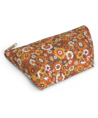 Rustic Retro Floral Print Design Accessory Pouch w T-bottom Large Black Zipper Large Black Zipper $17.36 Clutches