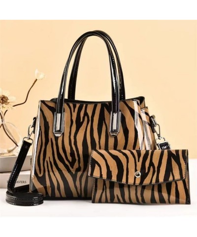 Zebra Leopard Print Pattern Handbags For Women Ladies Shoulder Bags Totes Purse Clutch Wallet Satchel 2 Pc Sets (White) Pink ...