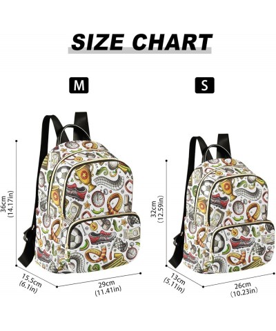 Travel Backpack Purse for Women Fashion Anti-theft Work Casual Soccer Cartoon Hand-drawn Daypack Shoulder Bag Medium Size Med...