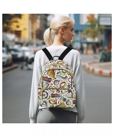 Travel Backpack Purse for Women Fashion Anti-theft Work Casual Soccer Cartoon Hand-drawn Daypack Shoulder Bag Medium Size Med...