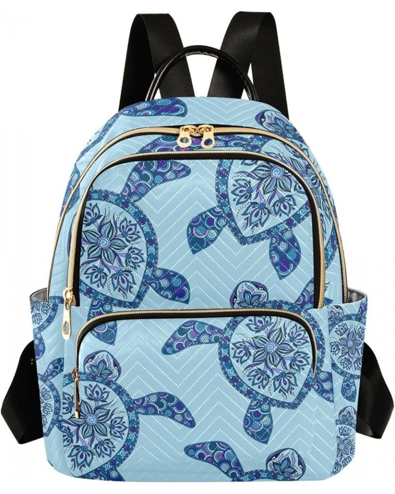 Ocean Women Backpack Zen Lotus Sea Turtle Anti-Theft Travel Backpack with Luggage Belt Lightweight Handbag Lady Purse Roomy D...